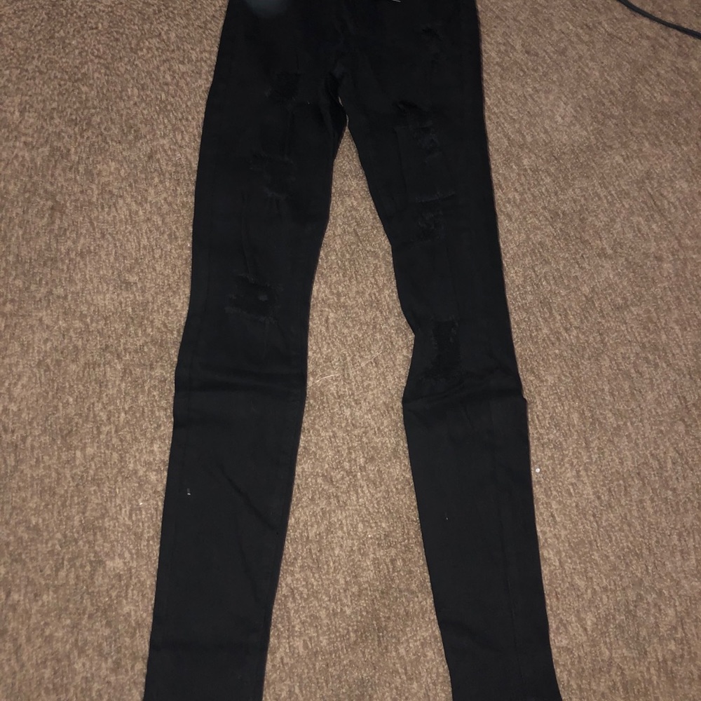 Brand New Fashion Nova Black Ripped Jeans
